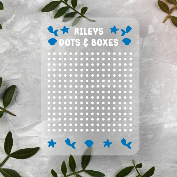 Dots and Boxes Mermaids Sky Blue Mockup