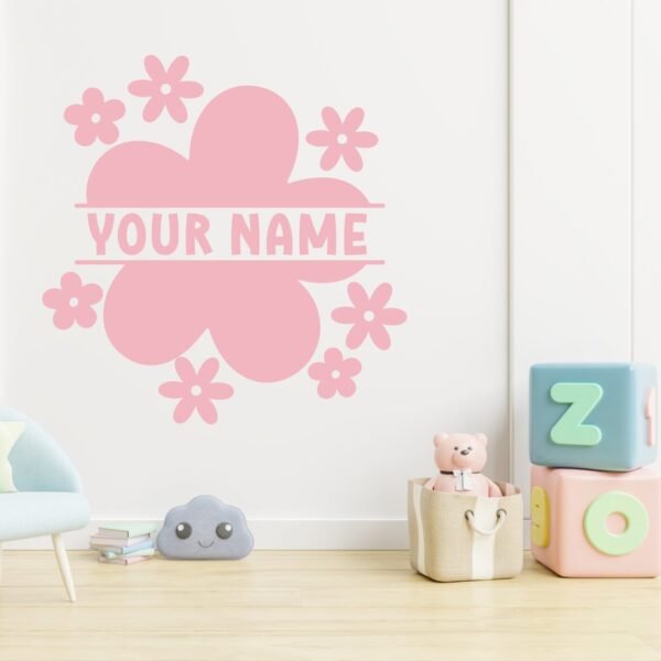 Matching Name Decals Flowers Mockup Carnation Pink