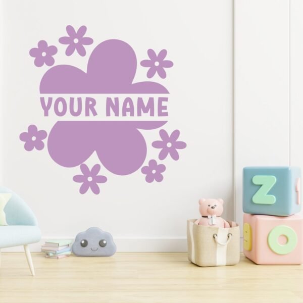 Matching Name Decals Flowers Mockup Lilac