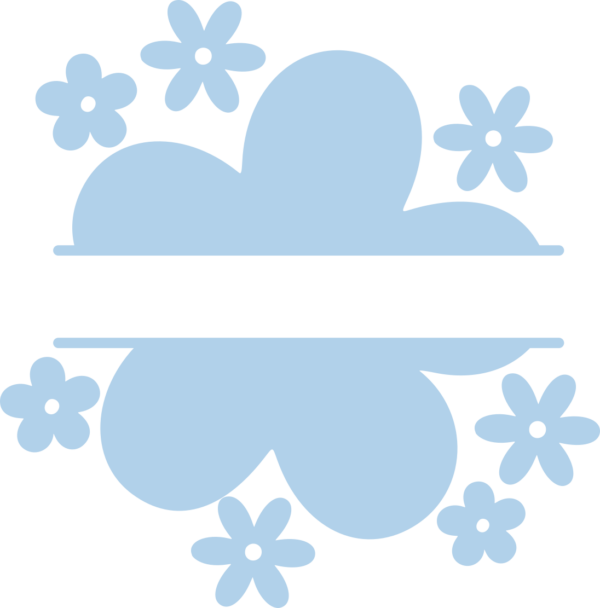 Matching Name Decals Flowers Powder Blue