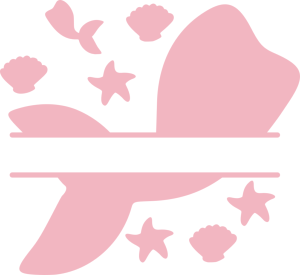 Matching Name Decals Mermaid Carnation Pink