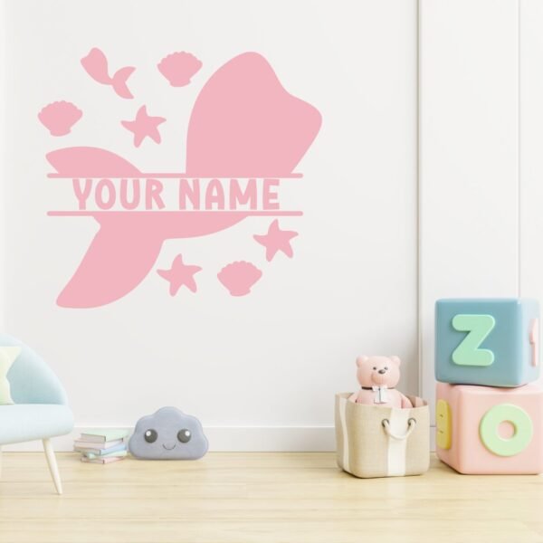 Matching Name Decals Mermaid Mockup Carnation Pink