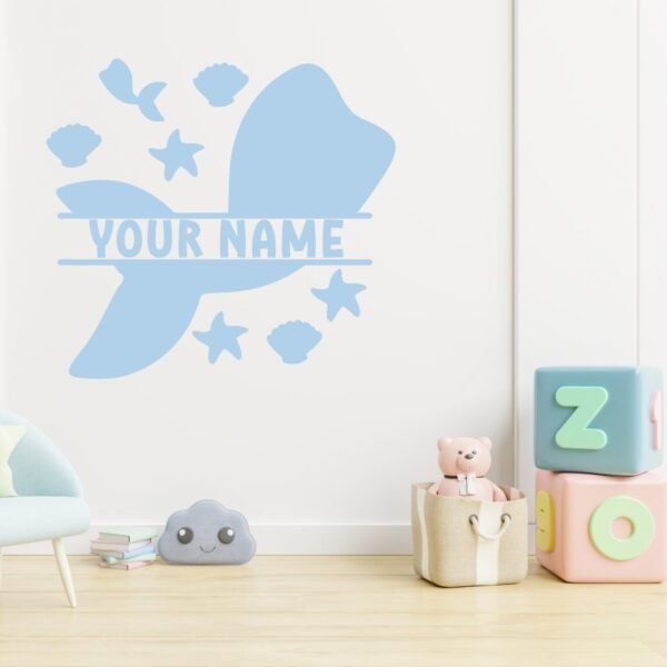 Matching Name Decals Mermaid Mockup Powder Blue