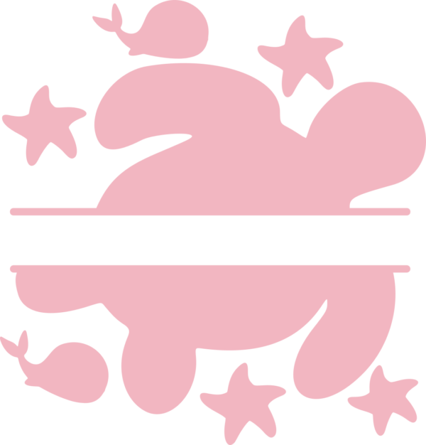 Matching Name Decals Under the Sea Carnation Pink