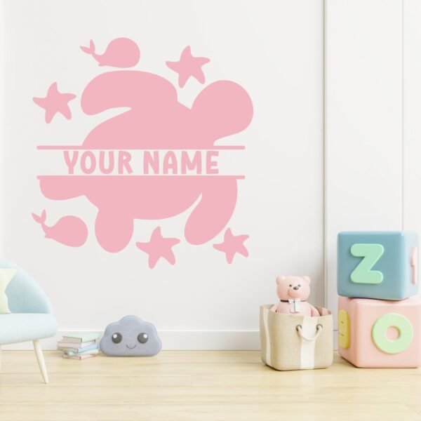 Matching Name Decals Under the Sea Mockup Carnation Pink