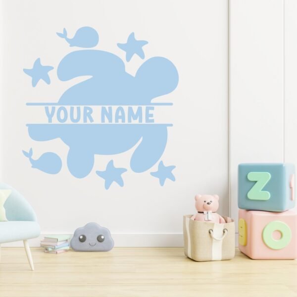 Matching Name Decals Under the Sea Mockup Powder Blue