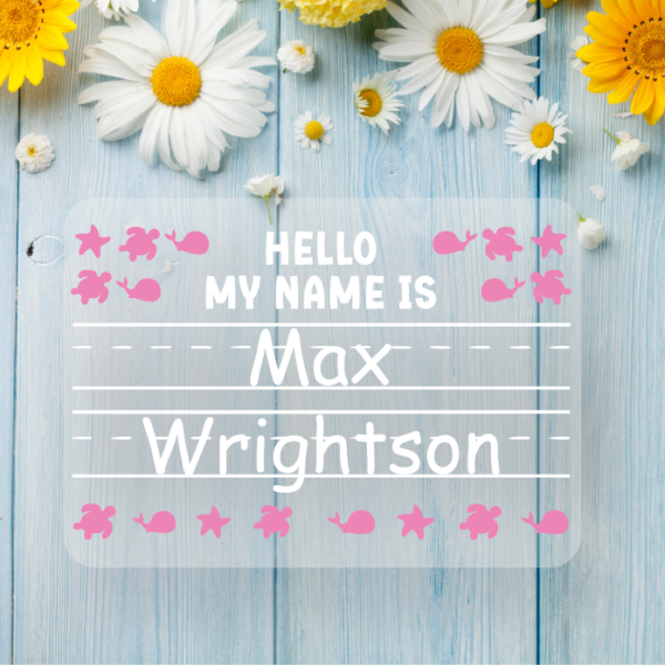 Name Tracing Clear Under the Sea Soft Pink Mockup