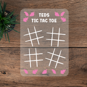 Tic Tac Toe Mockups White Leaves Lime Soft Pink Mockup
