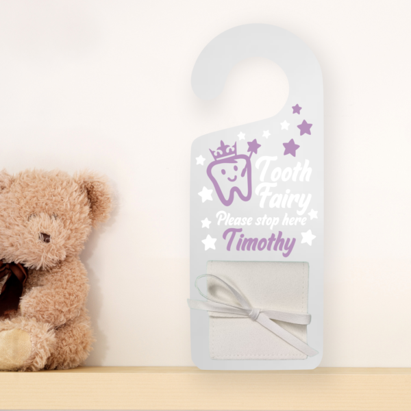 Tooth Fairy Door Hanger Prince Lilac Mockup