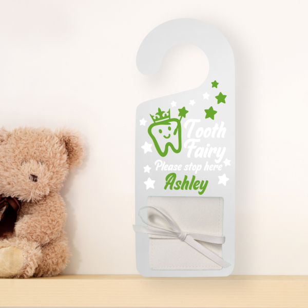 Tooth Fairy Door Hanger Prince Lime Tree Green Mockup