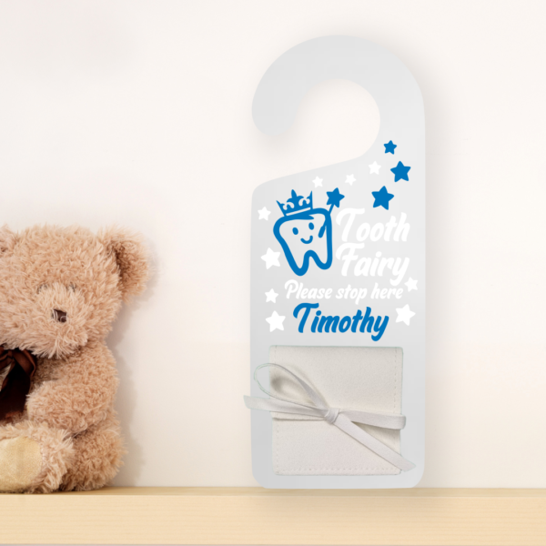 Tooth Fairy Door Hanger Prince Sky Blue Mockup
