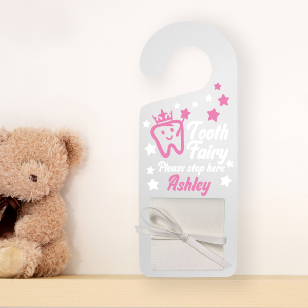 Tooth Fairy Door Hanger Prince Soft Pink Mockup