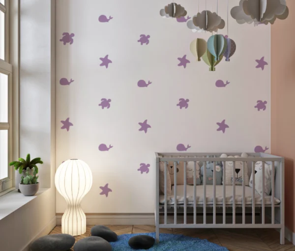 Under the Sea Mockup Babies Room Lilac