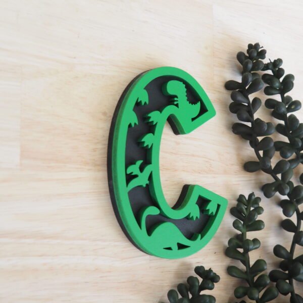 Dino Layered Letters Side