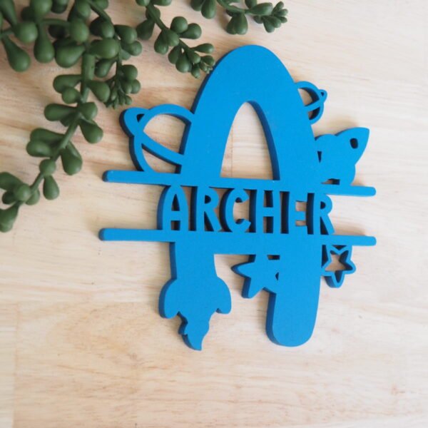 Space Monogram Side - Electric Blue