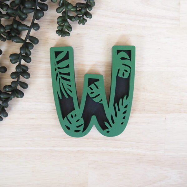 Tropical Leaf Layered Letters Front