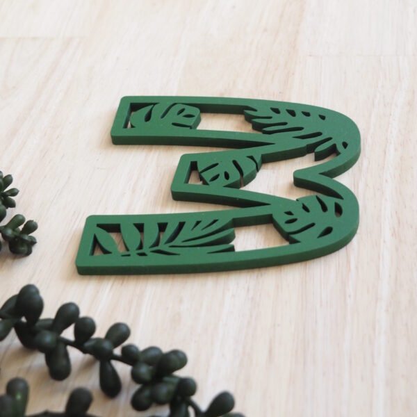 Tropical Leaf Letters Single Layer Side