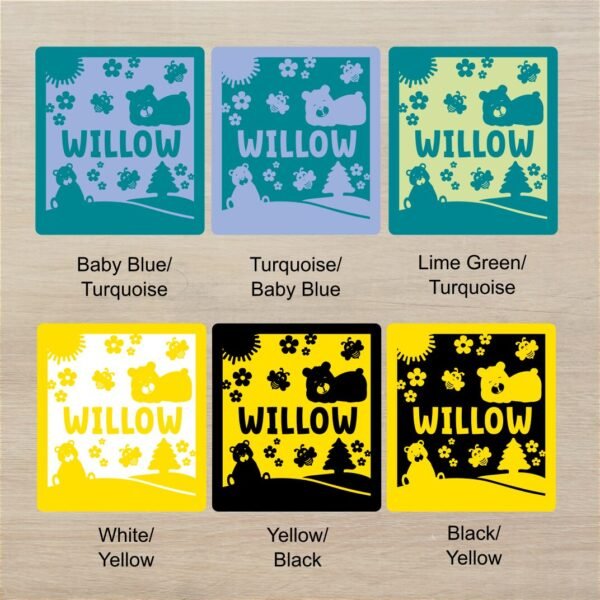 Character Board Bears Turquoise & Yellows