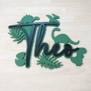 Dino Personalised Name Wall Art Front