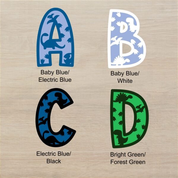 Dino Layered Letters A D