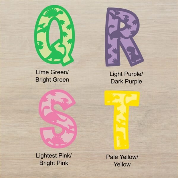 Dino Layered Letters Q T