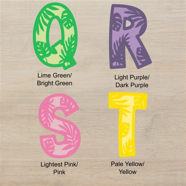 Leaf Layered Letters Q T
