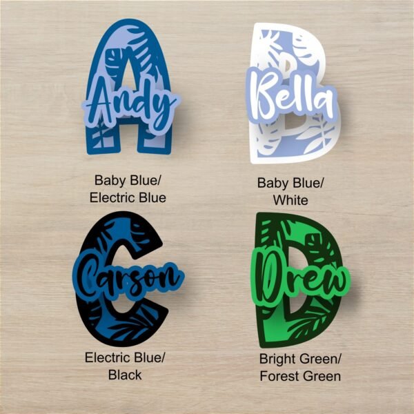 Leaf Monogram Layered Letters A D