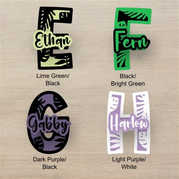 Leaf Monogram Layered Letters E H