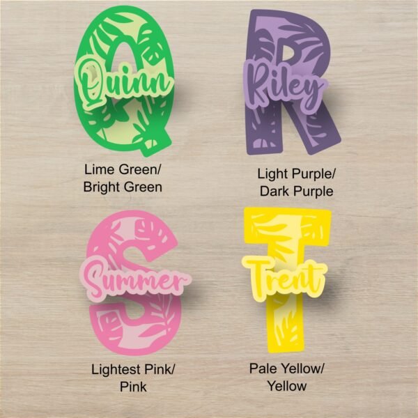Leaf Monogram Layered Letters Q T