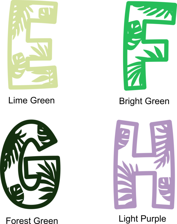 Leaf Sinlge Layer Letters E H