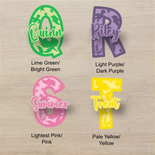 Mermaid Monogram Letters Q T