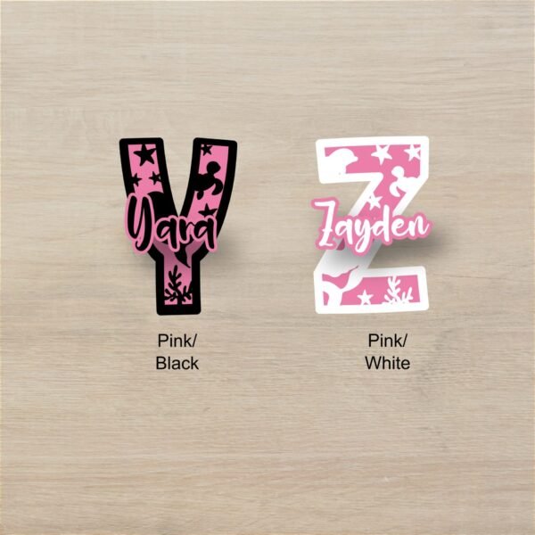 Mermaid Monogram Letters Y Z