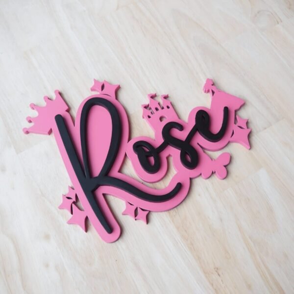 Princess Personalised Name Wall Decor Left Side
