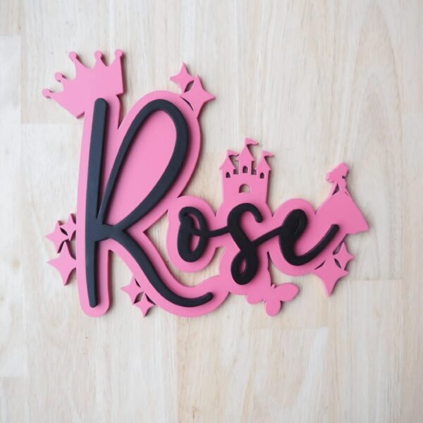 Princess Personalised Name Wall Decor Top