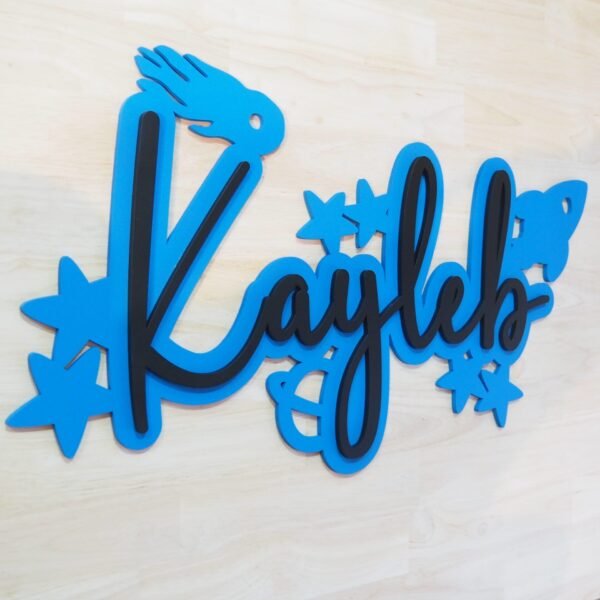 Space Personalised Name Wall Art Left Side