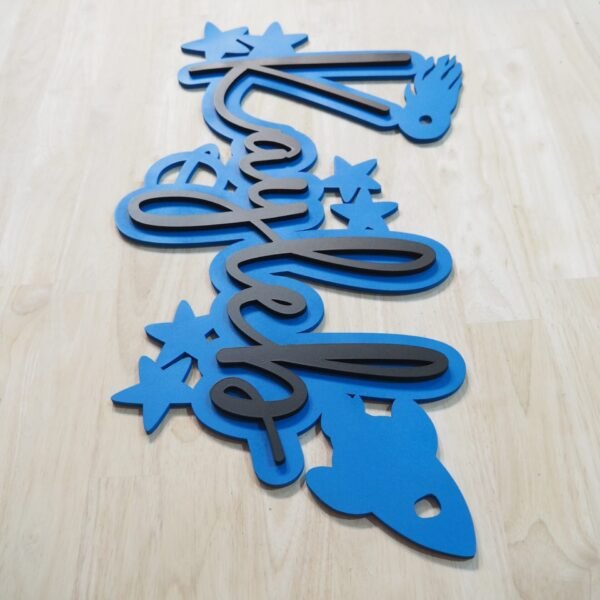 Space Personalised Name Wall Art Right Side
