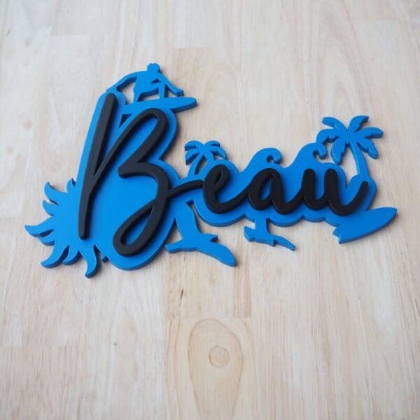 Surf Personalised Name Wall Decor Front