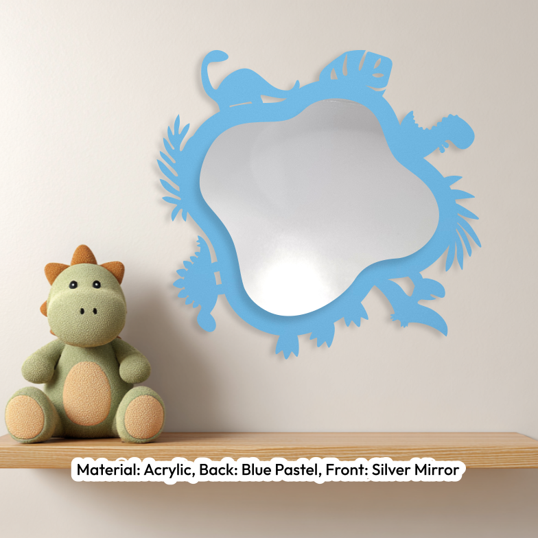 Dino Wavy Mirror Pastel Blue