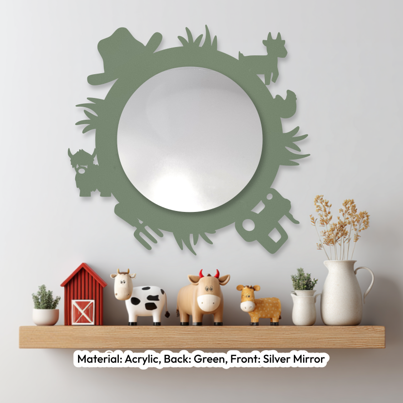 Farm Round Mirror Green