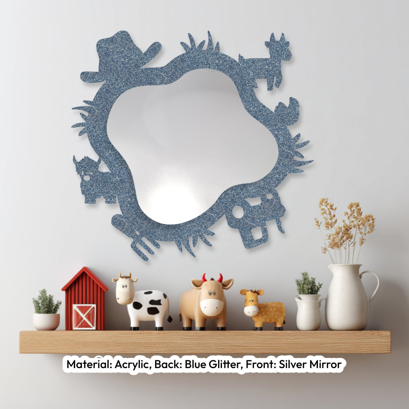 Farm Wavy Mirror Glitter Blue