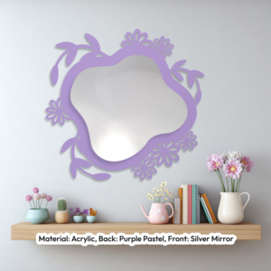 Floral Wavy Mirror Pastel Purple