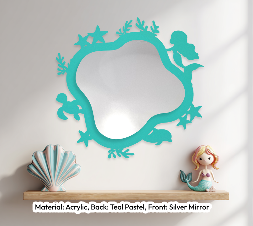 Mermaid Wavy Mirror Pastel Teal