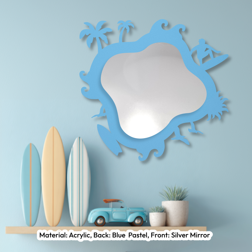 Surf Wavy Mirror Pastel Blue
