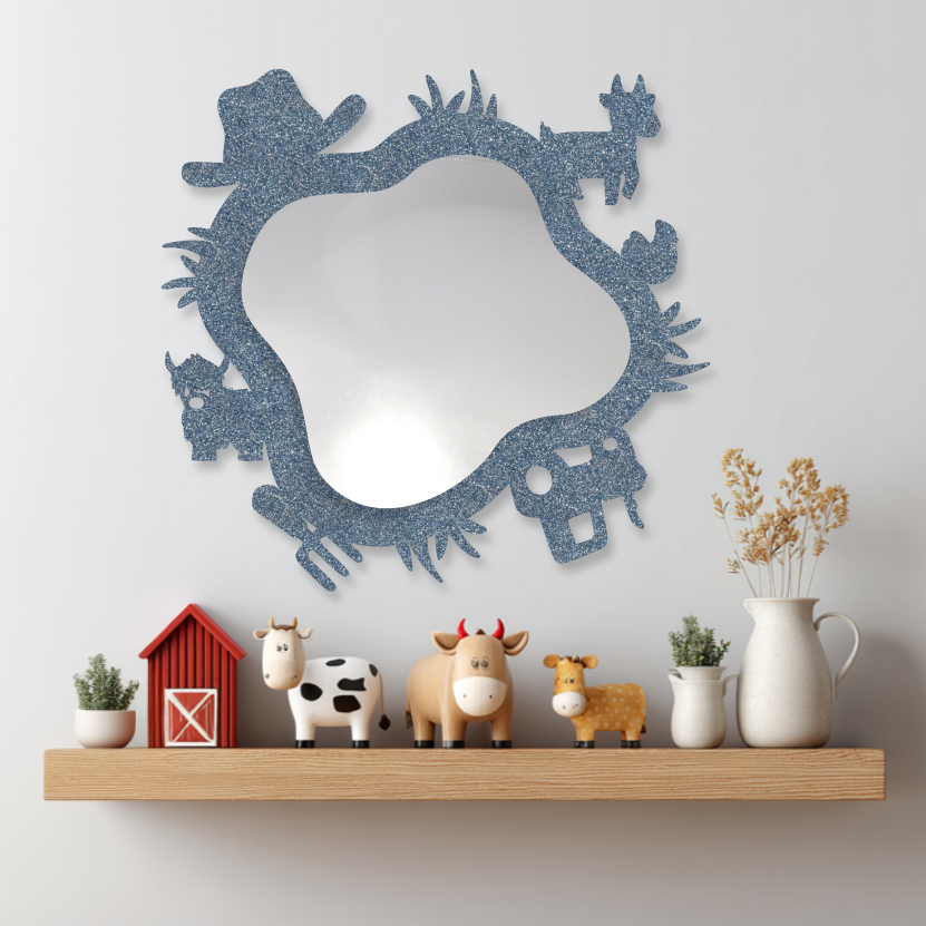 no description Farm Wavy Mirror Glitter Blue