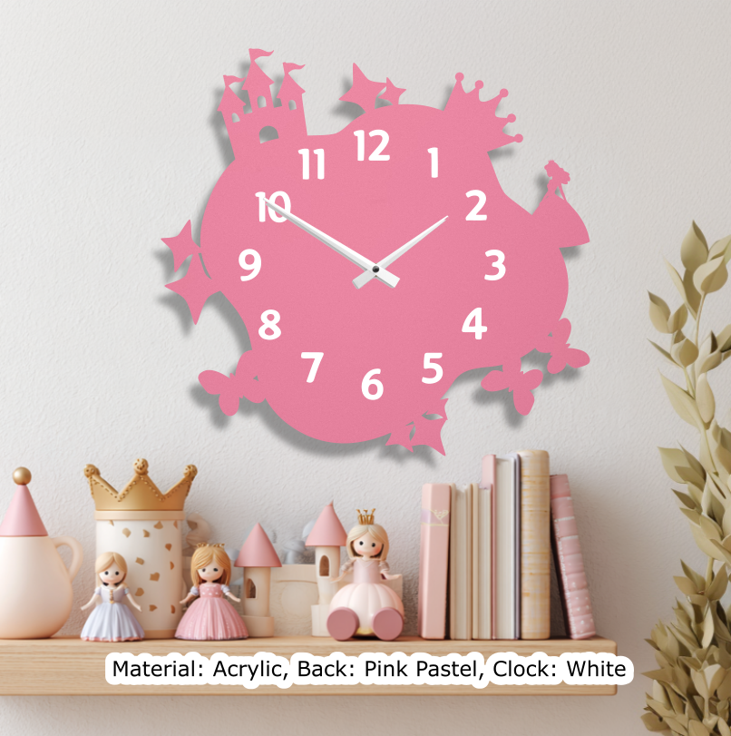Princess Wavy Clock Pastel Pink 1