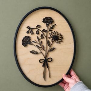 Birth Flower Bunch Birch Ply Border 2