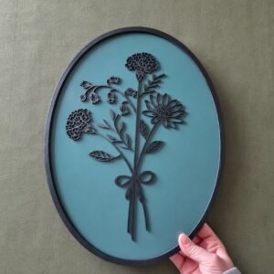 Birth Flower Bunch Painted MDF Border 2